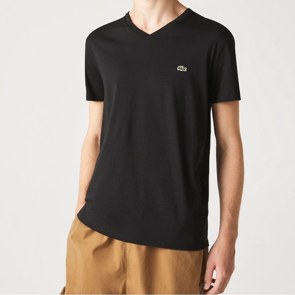 Lacoste Men's V-Neck Pima Cotton Jersey T-Shirt